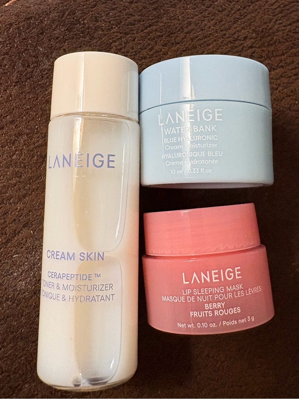 LANEIGE Hydrating Set in Light Blue, Pink & Cream-travel size